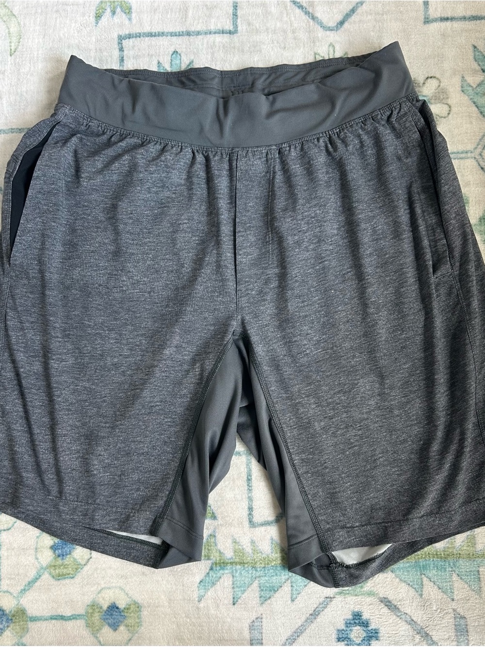 lululemon athletica Men's Dark Gray Two-Layer Athletic Shorts